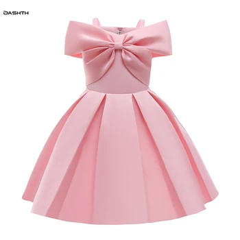 OASHTH detské oblečenie nové dievčenské šaty ružovej sukni skladaný princezná šaty jednofarebné bez ramienok šaty, sukne