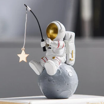 Astronaut Figúrky Spaceman Ornament Zbierky Živice Moderné Sochárstvo Obrázok Narodeniny Živé Deti Darček Plavidlá