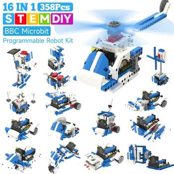 Microbit V2 Robot DIY Elektronické Stavebnice pre Deti KMEŇOVÝCH Programovateľné stavebným Vzdelávacie Vedy Hračky s PH2.0 Senzor