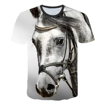 Krásne Zviera Kôň Vzor t shirt pre mužov Lete 3D Fashion Žrebec grafické t košele Bežné Zaujímavé Tlačiť T-shirt Topy