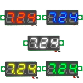 0.28 Palcový DC 2.5-30V Mini Digitálny Voltmeter Napätie Tester Meter Červená/Žltá/Modrá/Zelená/Biela LED Displej Elektronický Voltmeter