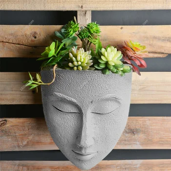 Kreatívne HOBBY Ľudskú Tvár kvetináče Maska Váza Stene Visí Živice Kvetináč Domova Vonkajšie Záhradné Dekorácie Dvore