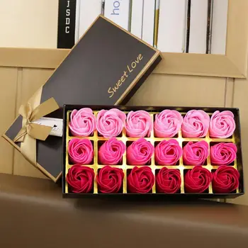 18Pcs/Box Pekné Voňajúce Voňajúce Mydlo Ruža Lístkov Telo Mydlo Mydlo Ruže Kvet Voňajúce Kvety Mydlo