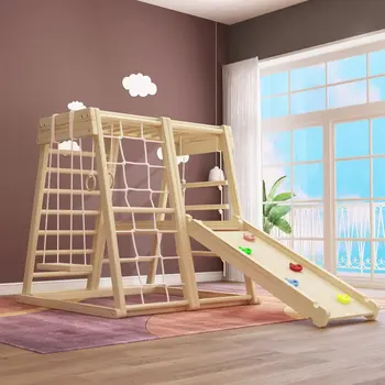 Drevené preliezky s rebríkom pre deti outdoor indoor ihrisko športové zariadenia, hračky batoľa picker trojuholník