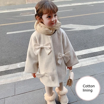 Dieťa Dievča Pád Oblečenie Zimné Deti Bunda Dievčatá Vlny Kabát Kórejský Vrchné Oblečenie