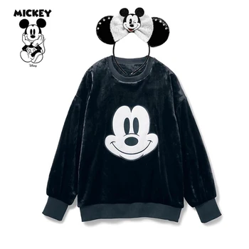 Detská Mikina Mickey Mouse Baby Chlapci, Dievčatá, Jeseň, Zima Fleece Sveter s Dlhým Rukávom Pulóver Deti Oblečenie s hlavový most