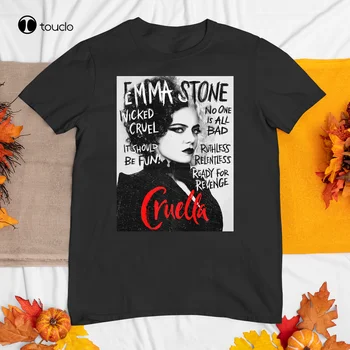 Nové Cruella Emma Stone Kryt 3 Krátky Rukáv, Čierna Unisex S-235XL T-Shirt Bavlna Tee Tričko Unisex
