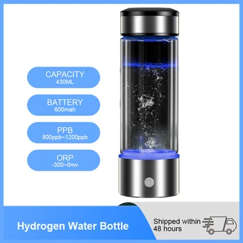 Vodík Generátor Pohár Vody Filter 430ML Alkalické Maker, Bohaté na Vodík Voda Prenosné Fľaše Lonizer Čistý H2 Elektrolýza
