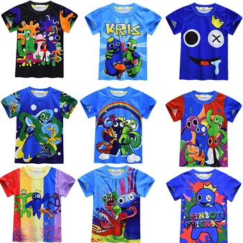 Rainbow Priateľmi Hry Deti Cosplay T-Shirt Dievčatá Chlapci Krátkym Rukávom Letné Topy, Šaty, Tričká Detí, Športové Tees Oblečenie