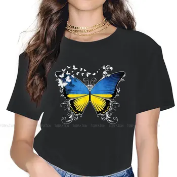Ukrajina Krajiny Motýľ Roztomilé Dievčatá, Ženy T-Shirt 5XL Blusas Harajuku Bežné Krátky Rukáv Ročníka Nadrozmerné Topy