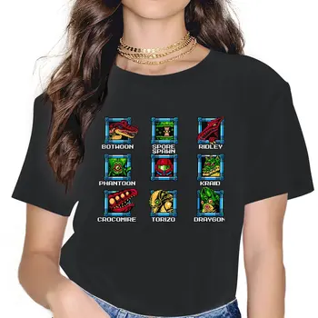 Ženské MEGATROID T Shirt Metroid Samus Aran Hra Čistej Bavlny Oblečenie Bežné Krátky Rukáv, Okrúhly Golier Tee Tričko Obrázok