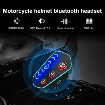 A10 Motocyklové Prilby Bluetooth5.0 Headset, Handsfree Bezdrôtové Slúchadlá Prilba Vodotesné Slúchadlá Prehrávač Hudby