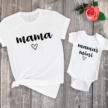 Mama a Mama je Mini Rodina Tričko Zodpovedajúce Oblečenie Bavlna Maminku a Mňa Oblečenie Móda Tlač Matka, Dcéra Oblečenie