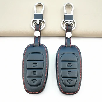 Nový Štýl Kožené Kľúča Vozidla Kryt Peňaženka Pre Hyundai Sonata Tucson NX4 Santa Fe 2020 2021 2022 Prípade Fob Diaľkové Držiteľ Keychain