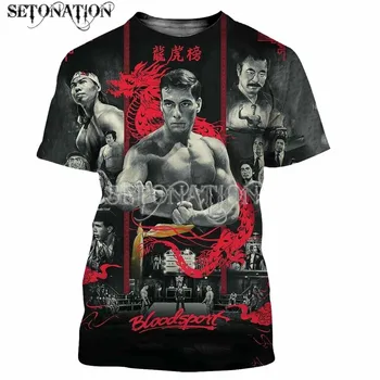 Jean-claude Van Damme Bloodsport Kickboxer t shirt mužov/women3D vytlačené t-shirts bežné Harajuku štýl tričko streetwear topy