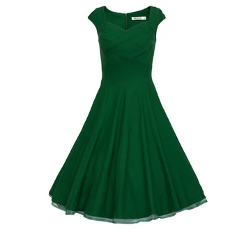 Ženy šaty Audrey Hepburn1950s 40. 60. rokoch 80-tych rokov Štýle Vintage Rockabilly Koktail Party Swing Šaty Plus Veľkosť Čierna Červená Zelená