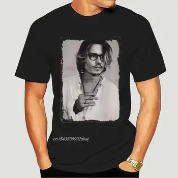 Johnny Depp T-Shirt Schwarz Retro Vintage Blogger Neu 1081A