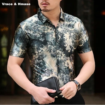 V lete roku 2018 Nové kvalitné hodvábne mäkké pohodlné boutique krátke rukáv tričko Americký štýl smart casual tlač tričko muži M-XXXL