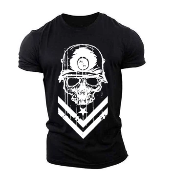 Lebka grafický tričká Pre Svaly Muži t-shirt Športové Outdoorové Ľahké, Tenké A Priedušná pružnosť T-Shirts