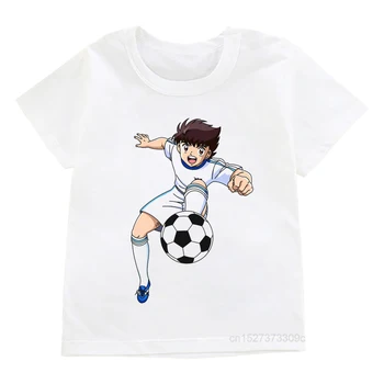 Letné Nové Anime Kapitán Tsubasa Le Petit Futbalista Tlač Deti T-shirts Chlapci Cool Tričko Kreslené Tričká Detí, Všestranný Topy