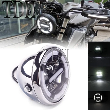 Univerzálne Motocyklové LED Reflektor Biely DRL Vysoká Nízka Lúč čelová Lampa pre Harley Dyna Softail Street Bob Road King FXSB FXST