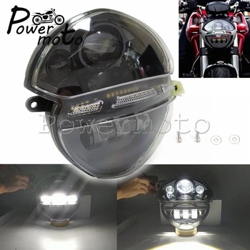 Predné LED Reflektor Montáž Vysoká / Nízka Lúč Motocykel Denných prevádzkových Svetlomet pre Ducati Monster 695 696 795 796 1100 2008-13