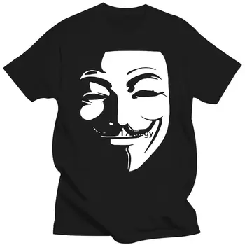 Nové V for Vendetta T-Shirt Anonymné Guy Fawkes Maska Mužov 100% Bavlna Tričká O Krk Krátky Rukáv Ročníka Topy Muž Tees Tshirts