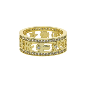 2022 NOVÉ CZ Zlým Okom Zlatá Farba Široké Zapojenie Kapela Prstene pre Dámu Ženy Strany Darček Prst Šperky Klasické Letné Šťastie Krúžok