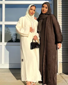 Abaya Kimono Kaftan Dubaj Islamu, Moslimov Hidžáb Oblečenie Abayas Kaftane Marocain Katar Osmanského Turecka Skromné Nosiť Oblečenie Pre Ženy, Župan