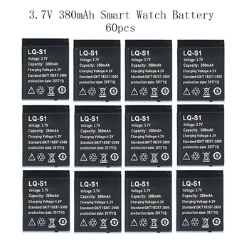 60Pcs lq s1 3,7 V 380mAh Nabíjateľná Li-ion Polymérová Batéria Smart Hodinky Batérie Pre DZ09 W8