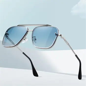 2022 Nový Prechod slnečné Okuliare Muži Móda Kovové Veľké Rámom Slnečné Okuliare Značky Dizajn Luxusné Slnečné Okuliare UV400 Okuliare