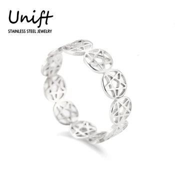 Unift Klasické Star Pentagram Prstene Pre Ženy Nehrdzavejúcej Ocele Geometrické Pár Krúžky Vintage Pentacle Wicca Šperky Strany Darček