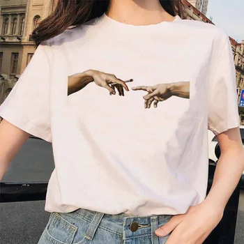michelangelo t shirt ulzzang ruky femme vintage ženy harajuku tričko 90. rokov estetické ženské estetické grunge Grafické t-shirt